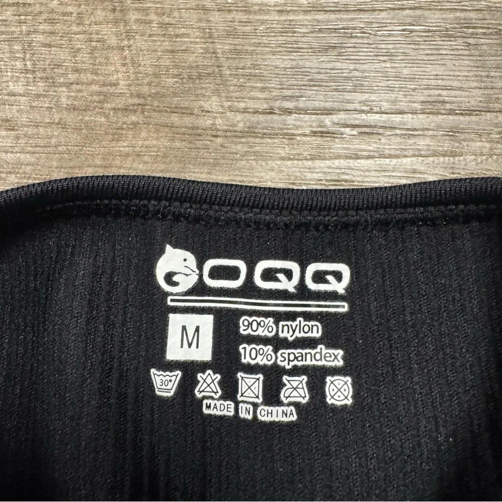 OQQ Black Ribbed Jumpsuit Size Medium